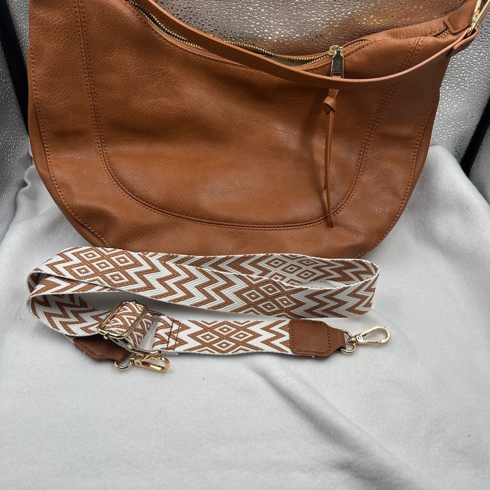 Nasty Gal Tan Hobo Bag with Geometric Strap
